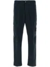 Stone Island Cotton Stretch Trousers Multiple Pockets In Blau