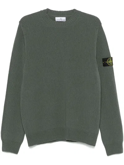 Stone Island Compass-badge Sweater In 绿色