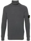 Stone Island Compass-patch Grey Wool Knitwear Jumper In 灰色