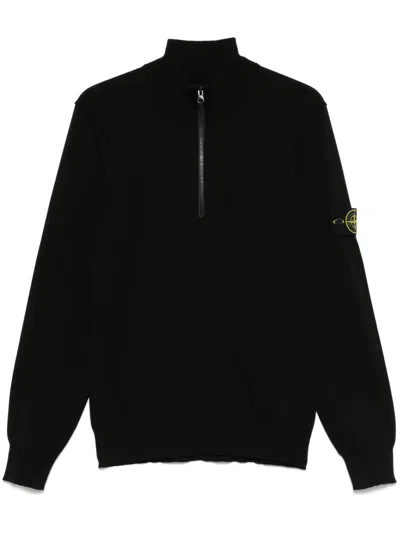 Stone Island Compass-badge Sweater In Black