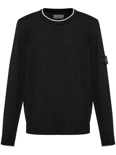 Stone Island Compass Badge Sweater In Black