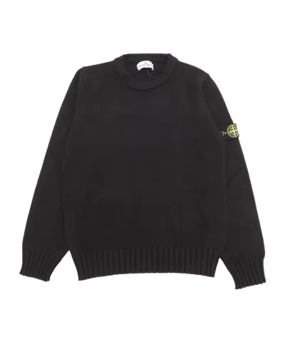 STONE ISLAND STONE ISLAND JUNIOR LOGO PATCH CREWNECK JUMPER