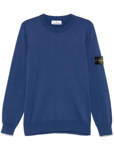 Stone Island Compass-badge Sweater In Blue