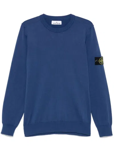 Stone Island Compass Badge Sweater In Blue