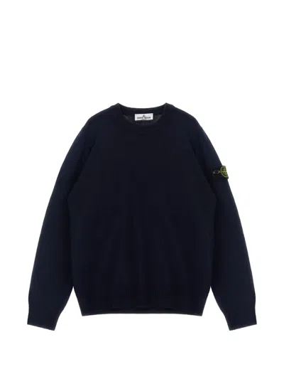 Stone Island Kids' Compass Badge Sweater In Blue