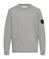 Stone Island Fancy Yarn Crewneck Jumper With Brushed Texture In Gray