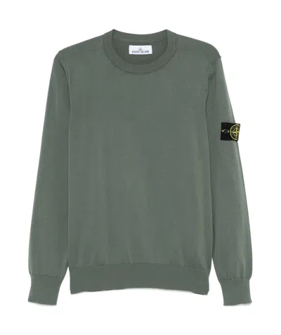Stone Island Compass-badge Sweater In Green