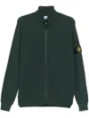 Stone Island Ribbed Virgin-wool Cardigan In Green