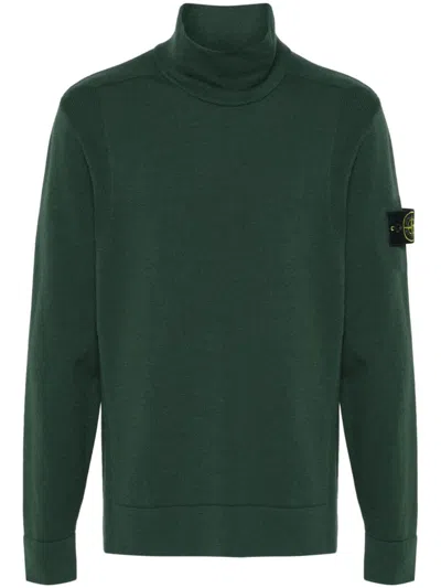 Stone Island Compass-badge Sweater In Green