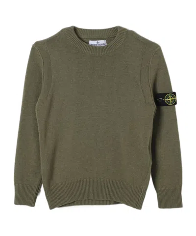 Stone Island Compass Badge Sweater In Green