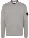 Stone Island Fancy Yarn Crewneck Jumper With Brushed Texture In Gray