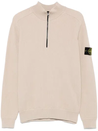 Stone Island Compass-badge Sweater In Neutrals