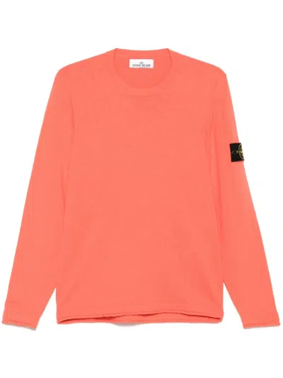 Stone Island Compass-badge Sweater In Red