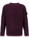 Stone Island Crew Neck Wool Sweater With Ribbed Texture In Red