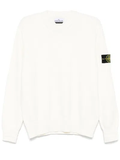 Stone Island Compass-badge Sweater In White