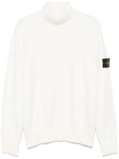 Stone Island Compass-badge Sweater In White