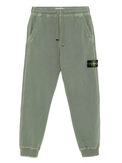 Stone Island Compass-badge Sweatpants In Green