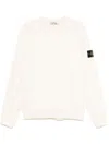 Stone Island Beige Long-sleeved Sweater With Distinctive Logo Patch