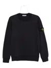 Stone Island Vanisé Brushed Heavy Cotton Sweatshirt In Black