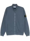 Stone Island Compass-badge Zip-up Sweatshirt In 蓝色