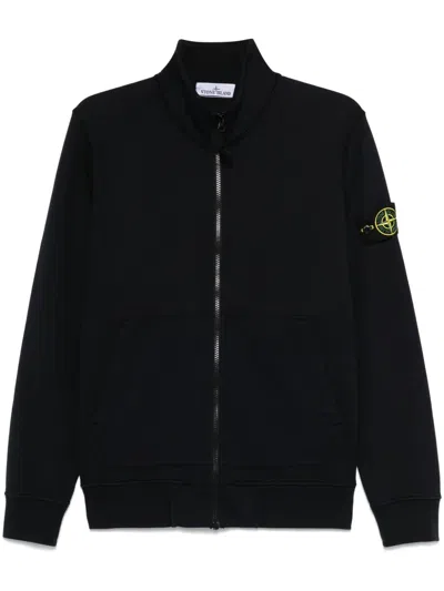 Stone Island Compass-badge Sweatshirt In Black
