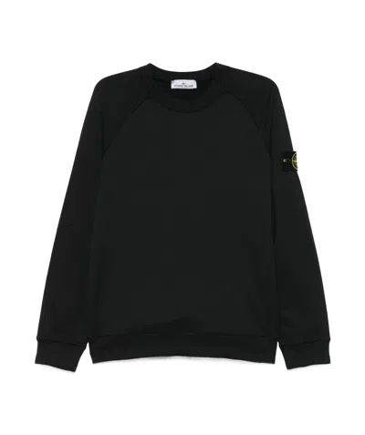 Stone Island Compass-badge Sweatshirt In Black
