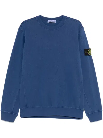 Stone Island Compass-badge Sweatshirt In Blue