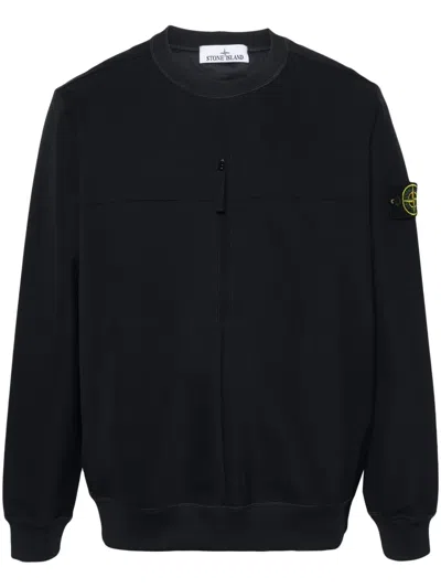 Stone Island Compass-badge Sweatshirt In Black