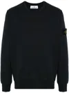Stone Island Ribbed Crewneck Sweater With Long Sleeves In Blue