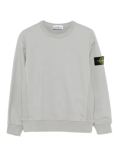 Stone Island Kids' Compass-badge Sweatshirt In Gray