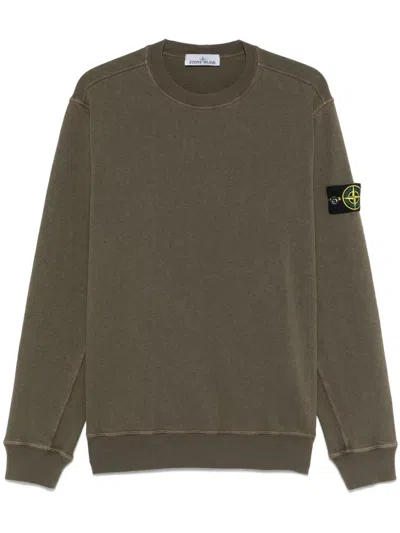 Stone Island Compass-badge Sweatshirt In Green