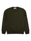 Stone Island Green Cotton Crewneck Sweatshirt In Green