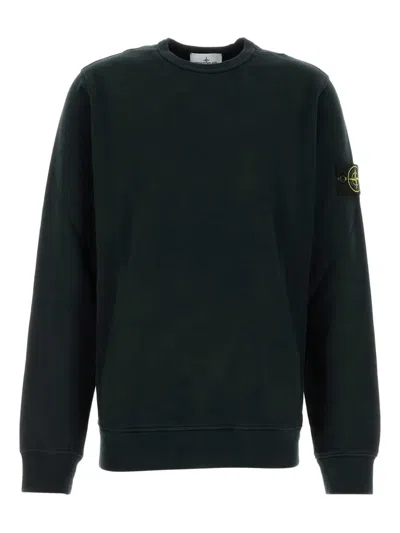 Stone Island Midnight Blue Cotton Sweatshirt In Green