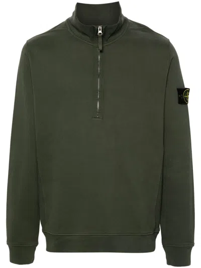 Stone Island Compass-badge Sweatshirt In Green