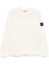 Stone Island Logo Cotton Crewneck Sweatshirt In Neutrals