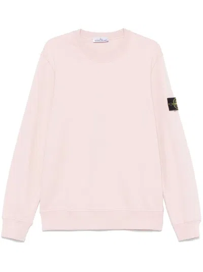 Stone Island Compass-badge Sweatshirt In Pink