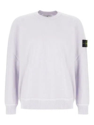 Stone Island Light Sweatshirt With Logo Badge In Grey