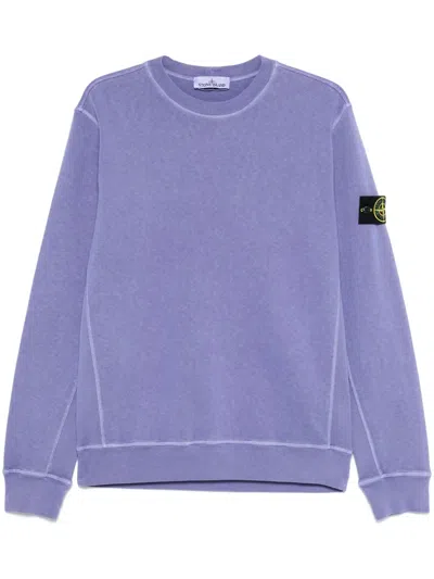 Stone Island Compass-badge Sweatshirt In Violett