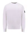 Stone Island Compass Patch Crewneck Sweatshirt In White