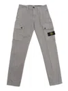 Stone Island Compass-badge Tapered-leg Trousers In Grey