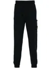 Stone Island Compass-badge Tapered Trousers In Black