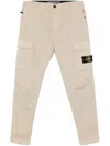 Stone Island Compass-badge Tapered Trousers In Neutrals