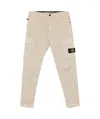 Stone Island Compass-badge Tapered Trousers In Nude