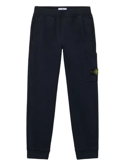 Stone Island Kids' Compass-badge Track Pants In Black
