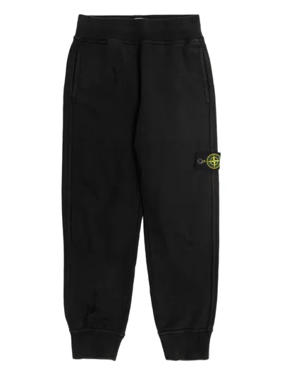 Stone Island Kids' Compass-badge Track Pants In Blue