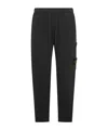 Stone Island Black Slim Cargo Pants With Elasticated Waist And Logo Patch In Stretch Cotton Man In Black