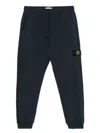 Stone Island Compass Patch Drawstring Jogger Pants In Blue