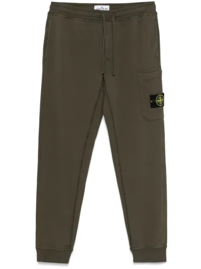Stone Island Compass-badge Track Pants In Green