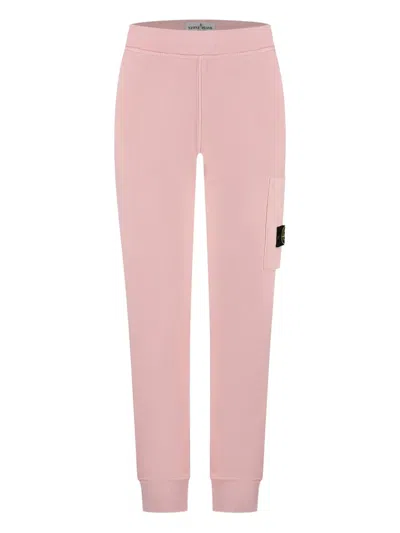 Stone Island Kids' Compass-badge Track Pants In Pink