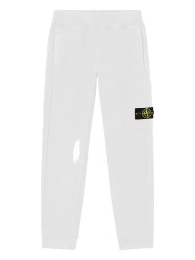 Stone Island Kids' Compass-badge Track Pants In White